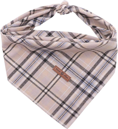 Dog Bandana Washable Cotton Handkerchief Scarf Triangle Bandana for Small Medium Large Dogs Grey
