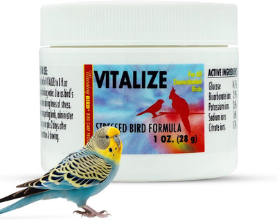 Vitalize, Supplement for Sick, Injured, or Stressed Caged Birds; Dehydration and Exhaustion Treatment for Parakeets, Cockatiels, Budgies, Finches, Canaries, and Parrots, 1 Oz